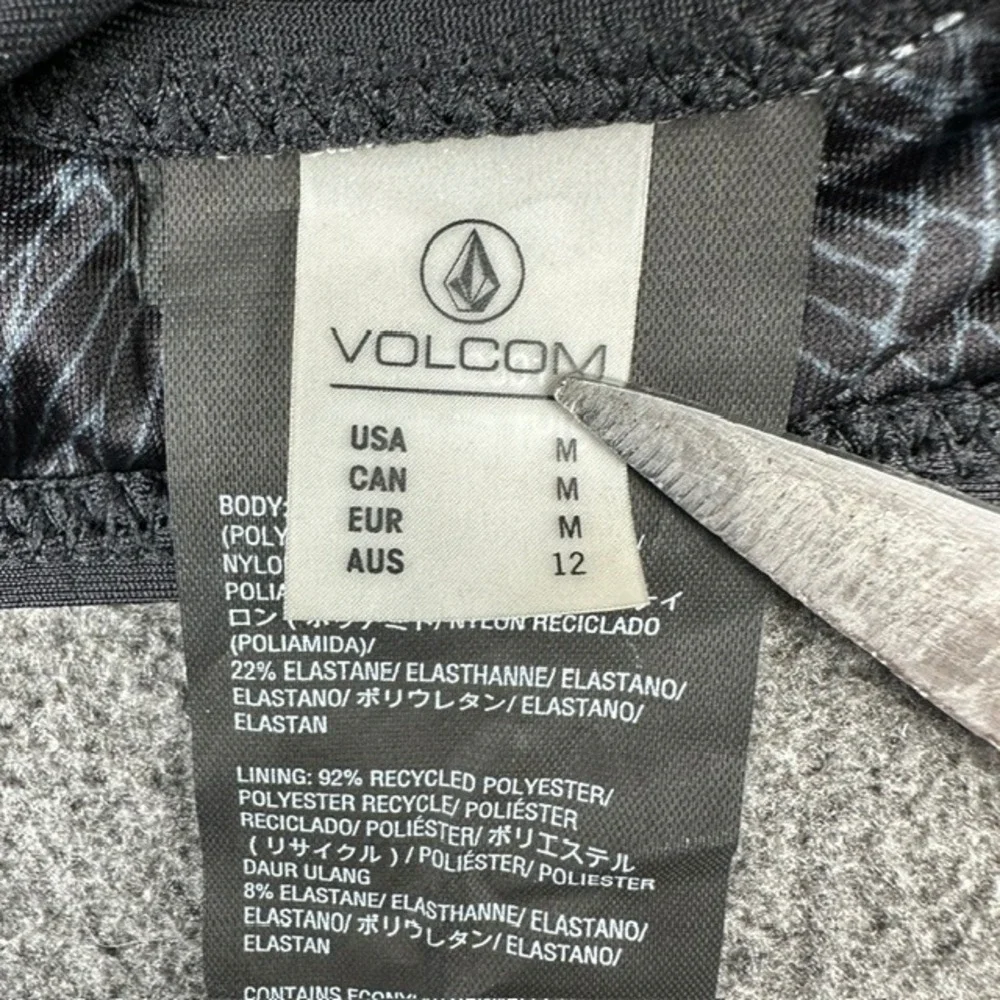 Volcom Womens Simply Solid V-Neck Side Tie Bikini Top Black Size Medium O1032001
